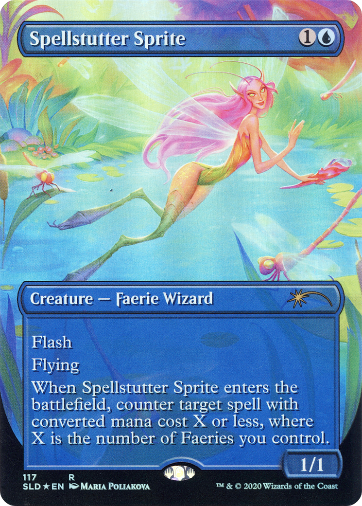 Image of Spellstutter Sprite (SLD-117) - Secret Lair Drop (Borderless) Foil