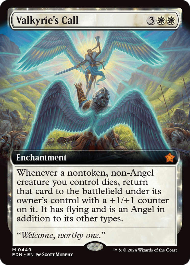 Image of Valkyrie's Call (Extended Art) (FDN-449) - Foundations: (enchantment, Extended Art)