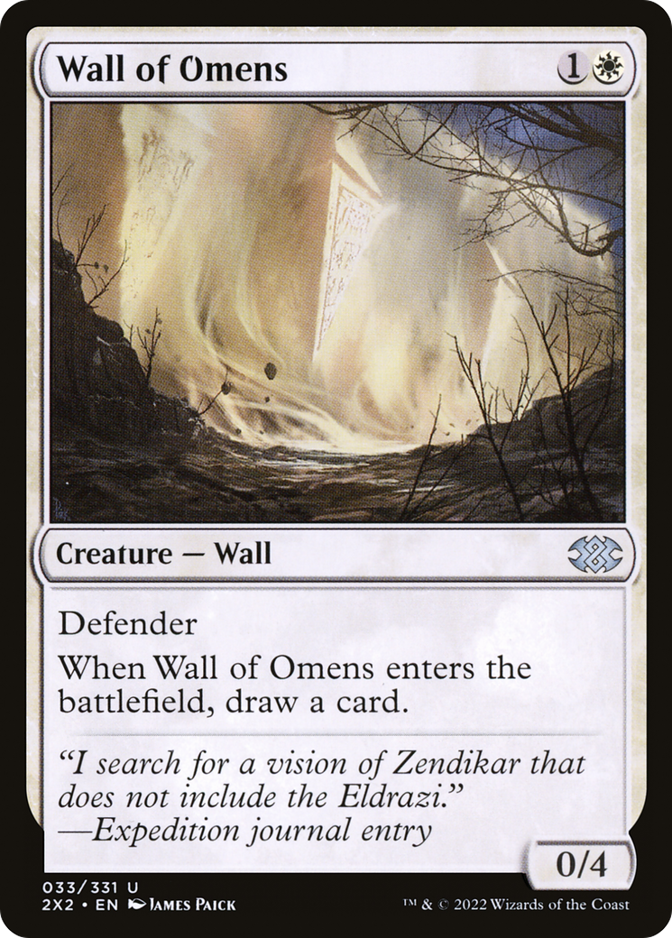 Image of Wall of Omens (2X2-033) - Double Masters 2022 Foil