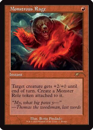 Image of Monstrous Rage (Retro Frame) (WPN-002) - WPN & Gateway Promos Foil