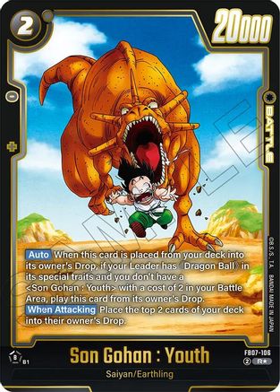 Image of Son Gohan : Youth (Alternate Art) (FB07-106) - Wish For Shenron Holofoil