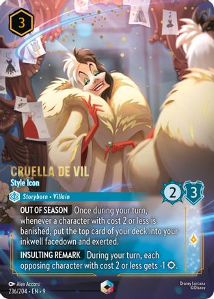 Image of Cruella De Vil - Style Icon (Enchanted) (236/204) - Fabled Holofoil