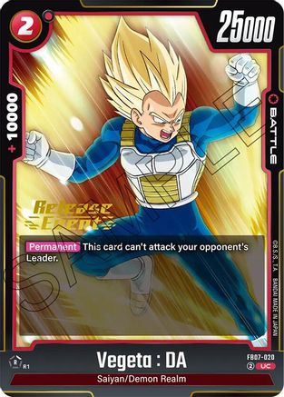 Image of Vegeta : DA - FB07-020 (FB07-020) - Wish For Shenron Release Event Cards