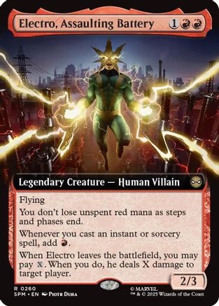 Image of Electro, Assaulting Battery (Extended Art) (SPM-260) - Marvel's Spider-Man Foil