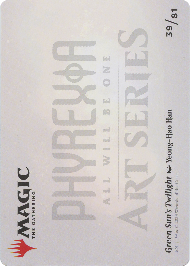 Image of Green Sun's Twilight // Green Sun's Twilight (AONE-039) - Phyrexia: All Will Be One Art Series (Borderless) Foil