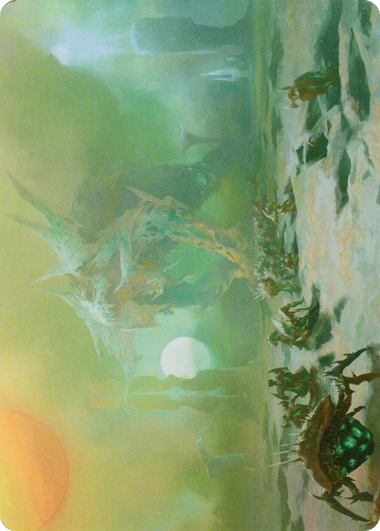 Image of Green Sun's Twilight // Green Sun's Twilight (AONE-039) - Phyrexia: All Will Be One Art Series (Borderless)