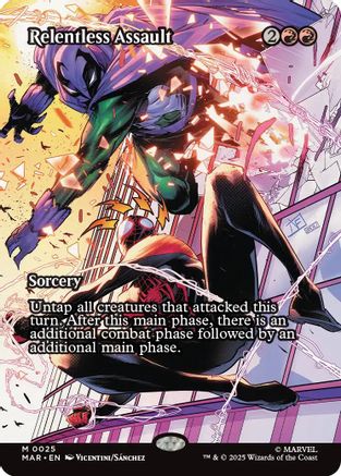 Image of Relentless Assault (Borderless) (MAR-025) - Marvel Eternal-Legal Foil