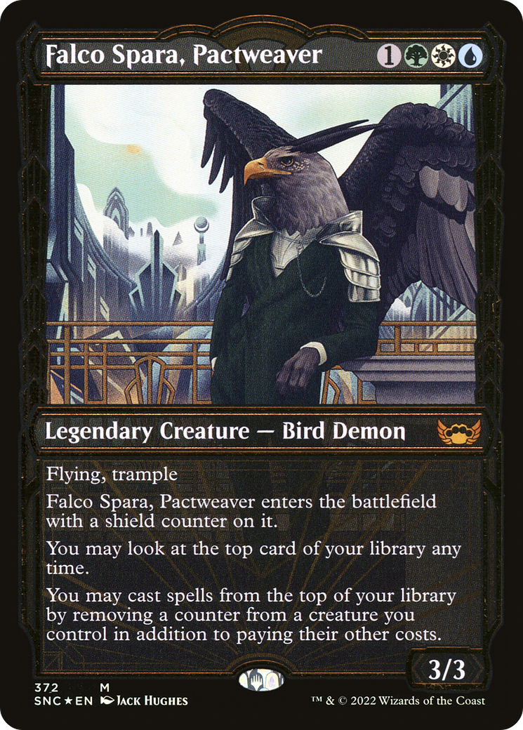 Image of Falco Spara, Pactweaver (Gilded Foil) (SNC-372) - Streets of New Capenna: (Showcase) Foil