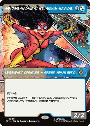 Image of Spider-Woman, Stunning Savior (Borderless) (SPM-230) - Marvel's Spider-Man Foil