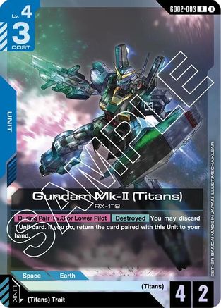 Image of Gundam Mk-II (Titans) (GD02-003) - Dual Impact Holofoil