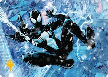 Image of Spectacular Spider-Man (Black) Art Card (Gold-Stamped Planeswalker Symbol) (AASPM-052) - Art Series: Marvel's Spider-Man