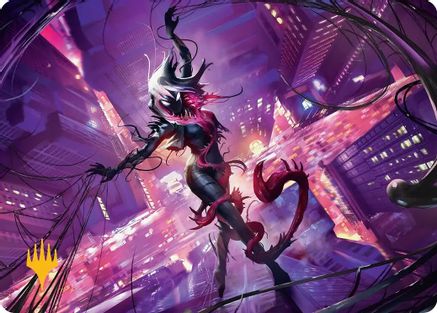 Image of Gwenom, Remorseless Art Card (Gold-Stamped Planeswalker Symbol) (AASPM-008) - Art Series: Marvel's Spider-Man