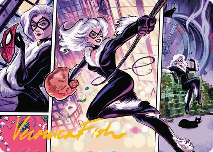 Image of Black Cat, Cunning Thief Art Card (Gold-Stamped Signature) (AASPM-044) - Art Series: Marvel's Spider-Man