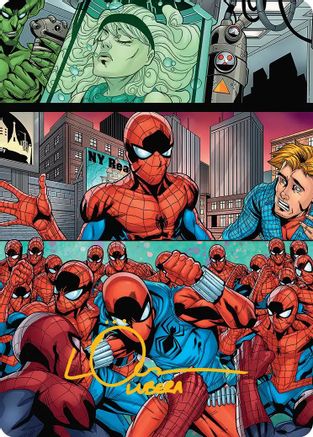 Image of The Clone Saga Art Card (Gold-Stamped Signature) (AASPM-042) - Art Series: Marvel's Spider-Man