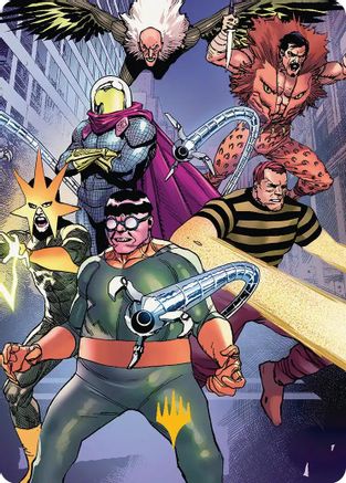 Image of Behold the Sinister Six! Art Card (45/54) (Gold-Stamped Planeswalker Symbol) (AASPM-045) - Art Series: Marvel's Spider-Man