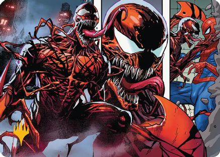Image of Carnage, Crimson Chaos Art Card (Gold-Stamped Planeswalker Symbol) (AASPM-047) - Art Series: Marvel's Spider-Man