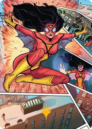 Image of Spider-Woman, Stunning Savior Art Card (Gold-Stamped Planeswalker Symbol) (AASPM-051) - Art Series: Marvel's Spider-Man