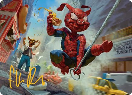 Image of Spider-Ham, Peter Porker Art Card (Gold-Stamped Signature) (AASPM-019) - Art Series: Marvel's Spider-Man