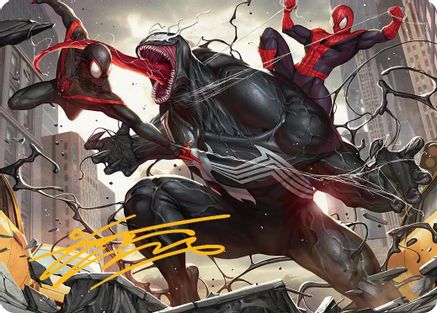 Image of Terrific Team-Up Art Card (Gold-Stamped Signature) (AASPM-023) - Art Series: Marvel's Spider-Man