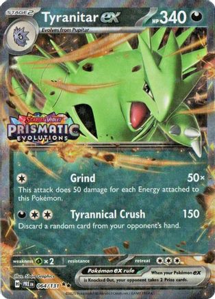 Image of Tyranitar ex (Prismatic Evolutions Stamp) 064  - Holofoil Miscellaneous Cards & Products - Double Rare