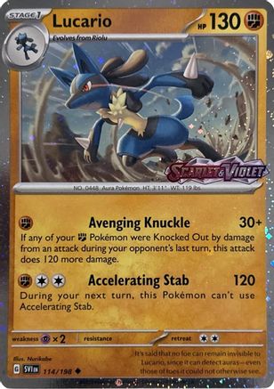 Image of Lucario (Scarlet & Violet Stamp) 114  - Holofoil Miscellaneous Cards & Products - Uncommon