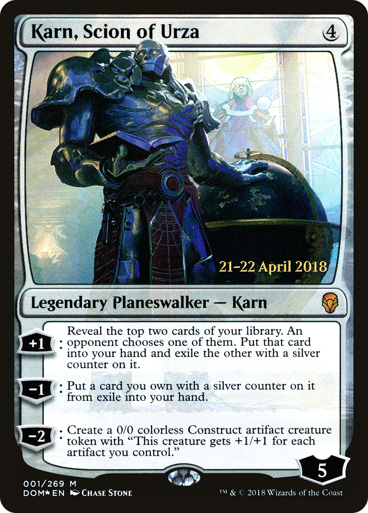 Image of Karn, Scion of Urza (PRE-001) - Dominaria Promos Foil
