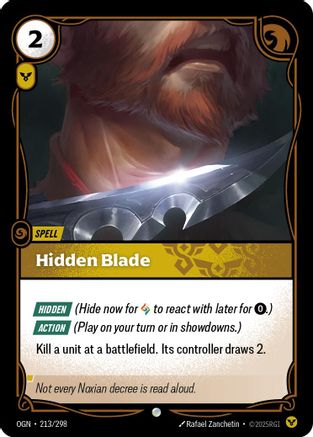 Image of Hidden Blade (213/298) - Origins Foil