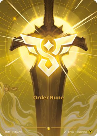 Image of Order Rune (Alternate Art) (214a/298) - Origins