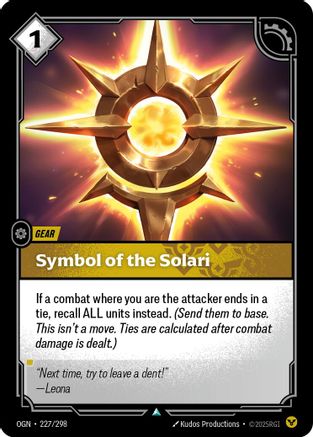 Image of Symbol of the Solari (227/298) - Origins Foil