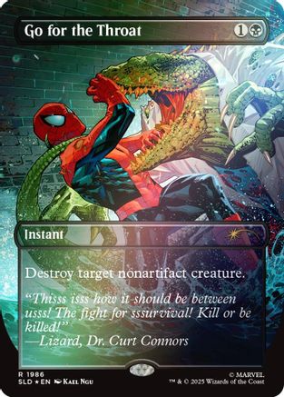 Image of Go for the Throat (Rainbow Foil) (SLD-1986) - Secret Lair Drop Series Foil