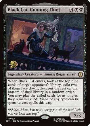 Image of Black Cat, Cunning Thief (PRE-052) - Prerelease Cards Foil