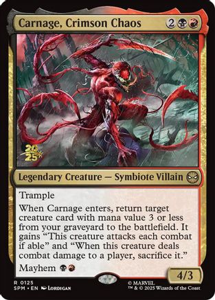 Image of Carnage, Crimson Chaos (PRE-125) - Prerelease Cards Foil