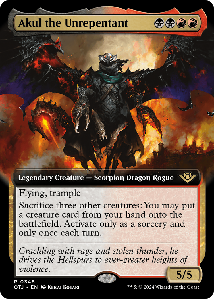 Image of Akul the Unrepentant (Extended Art) (OTJ-346) - Outlaws of Thunder Junction: (Extended Art) Foil