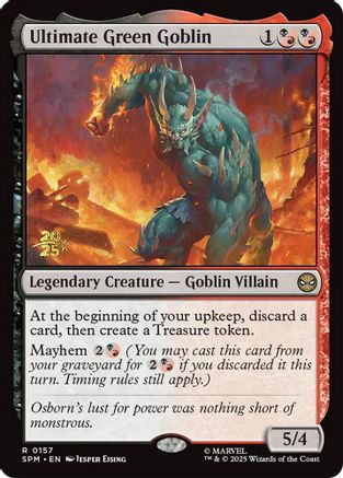 Image of Ultimate Green Goblin (PRE-157) - Prerelease Cards Foil