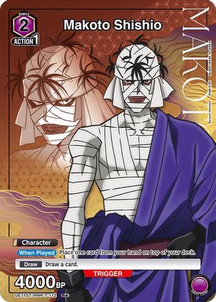 Image of Makoto Shishio (R*) (UE11ST/RNK-1-112) - UE11ST Rurouni Kenshin Starter Deck Foil