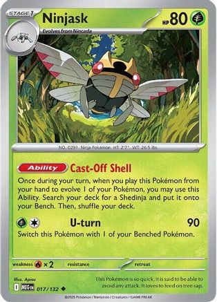 Image of Ninjask 017/132  ME01 Mega Evolution - Uncommon