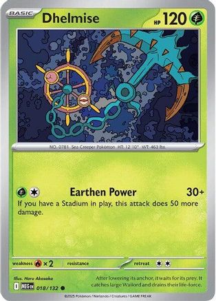 Image of Dhelmise 018  - Reverse Holofoil ME01 Mega Evolution - Common