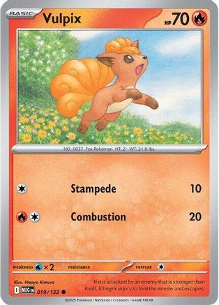 Image of Vulpix 019/132  - Reverse Holofoil ME01 Mega Evolution - Common