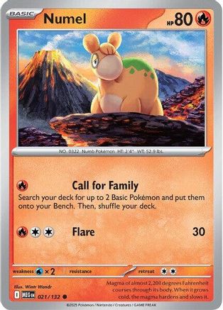 Image of Numel 021  - Reverse Holofoil ME01 Mega Evolution - Common