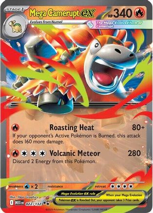 Image of Mega Camerupt ex 022/132  - Holofoil ME01 Mega Evolution - Double Rare