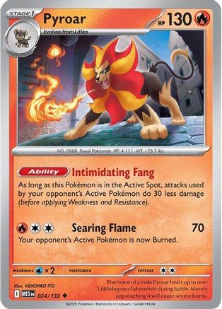 Image of Pyroar 024  ME01 Mega Evolution - Uncommon