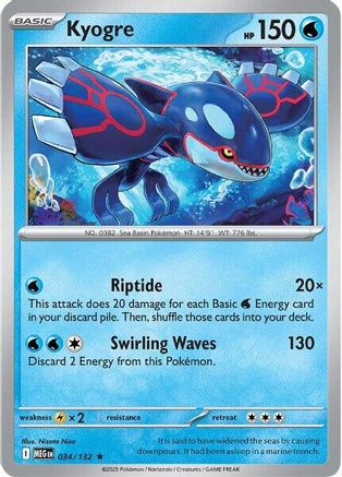 Image of Kyogre 034  - Reverse Holofoil ME01 Mega Evolution - Rare