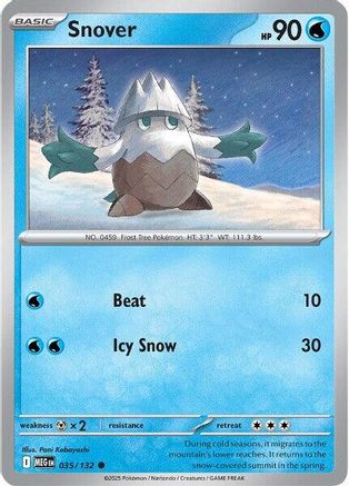 Snover 035/132  - Reverse Holofoil ME01 Mega Evolution - Common