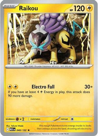 Image of Raikou 048  - Reverse Holofoil ME01 Mega Evolution - Rare