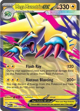 Image of Mega Manectric ex 050/132  - Holofoil ME01 Mega Evolution - Double Rare