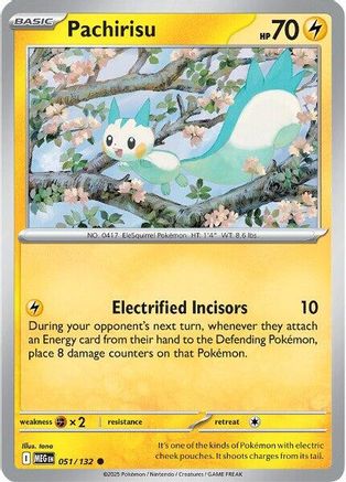 Image of Pachirisu 051  - Reverse Holofoil ME01 Mega Evolution - Common