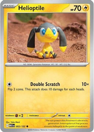 Image of Helioptile 052/132  - Reverse Holofoil ME01 Mega Evolution - Common