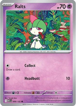 Image of Ralts 058  - Reverse Holofoil ME01 Mega Evolution - Common