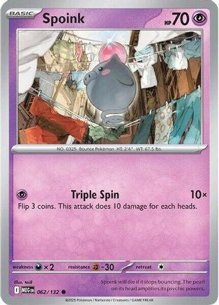Image of Spoink 062  - Reverse Holofoil ME01 Mega Evolution - Common