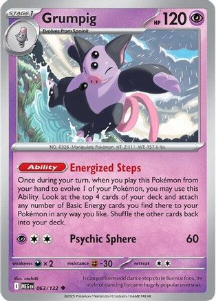 Image of Grumpig 063  - Reverse Holofoil ME01 Mega Evolution - Uncommon
